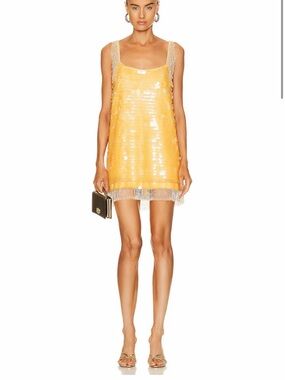 Alexis Zenovia Sequin Mini Dress Marigold Paillette